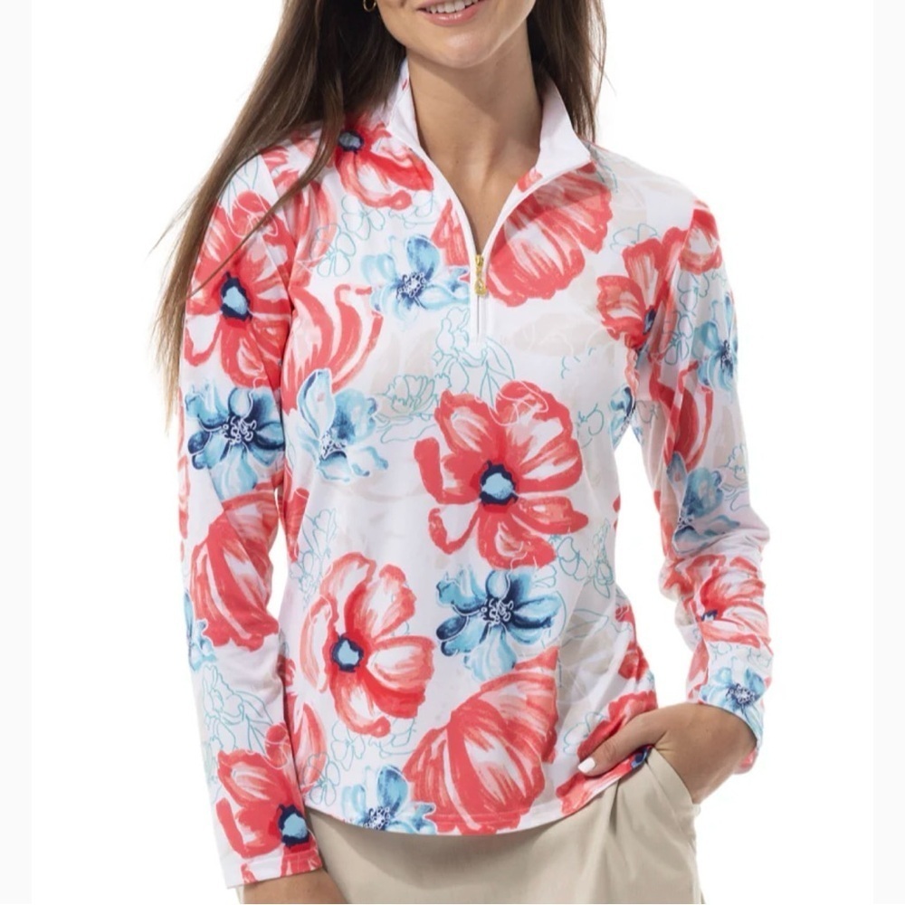 NWT SAN SOLEIL Mock Neck Long Sleeve Women’s Active Pullover Top Size Small